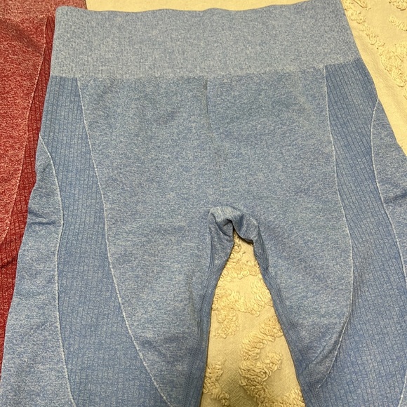 Women’s Legging Bundle Size Large Blue and Maroon - Picture 2 of 6